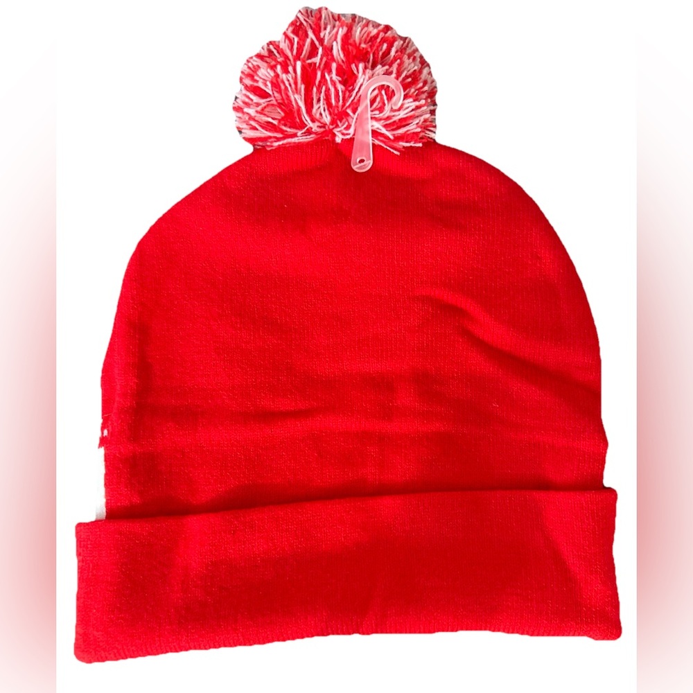 🤩 NEW LISTING! NEW, HELLO KITTY RED Pom Pom Beanie Hat One Size Adult. NWT, 2024 - Picture 2 of 4